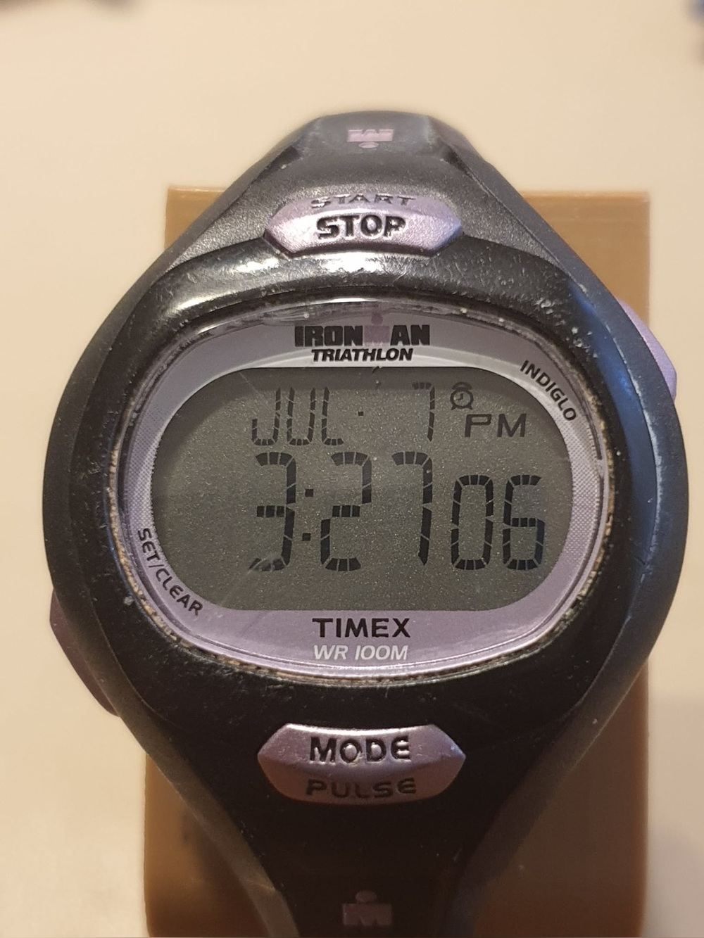 10/$20Timex Ironman Triathlon Black/Lavender Digital Alarm Chrono Women's Watch